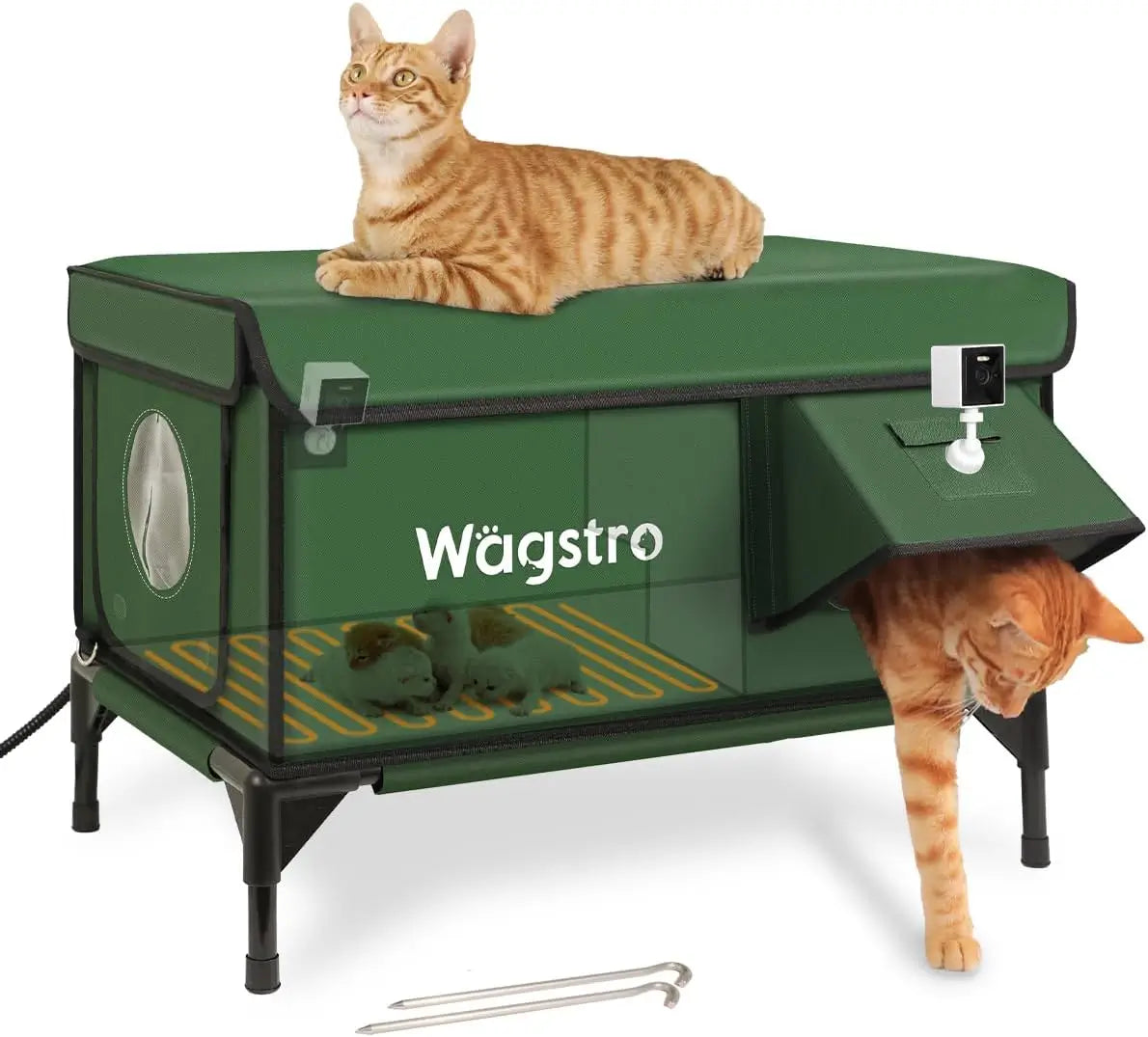 Heated Outdoor Cat House with Smart Camera Waterproof Insulated Shelter