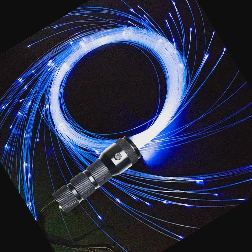 LED Fiber Optic Dance Whip 6FT Pixel Rave Whip with 360° Swivel, 40+ Light Effects, Battery Powered Space Whip for EDM Festivals