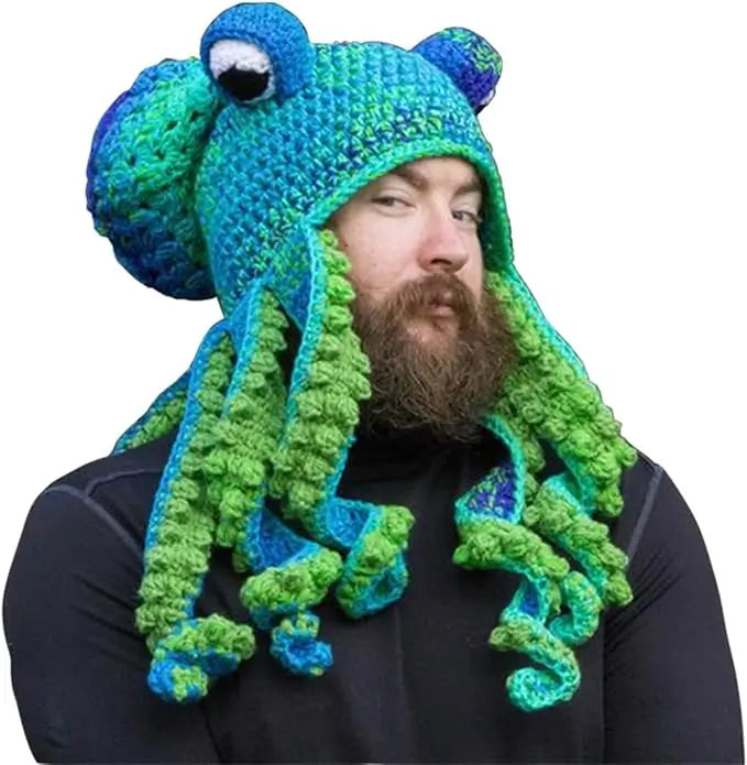 Octopus Viking Rave Hat Handmade Festival Costume Wool Hat
