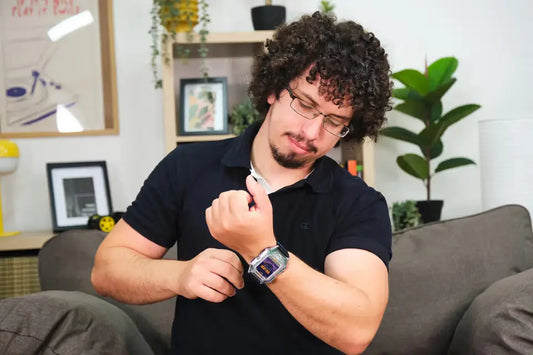 Modern living room shelf featuring the colorful clockstar 2.0 smart clock, a trending gadget for home decor