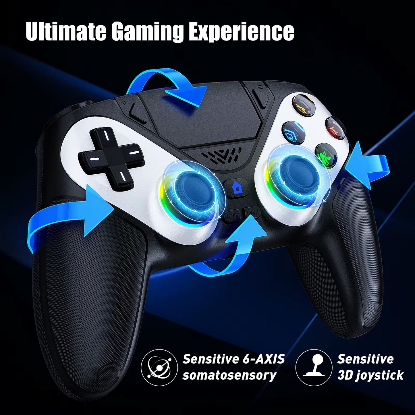 RGB Wireless Controller Compatible with PS5 and PC