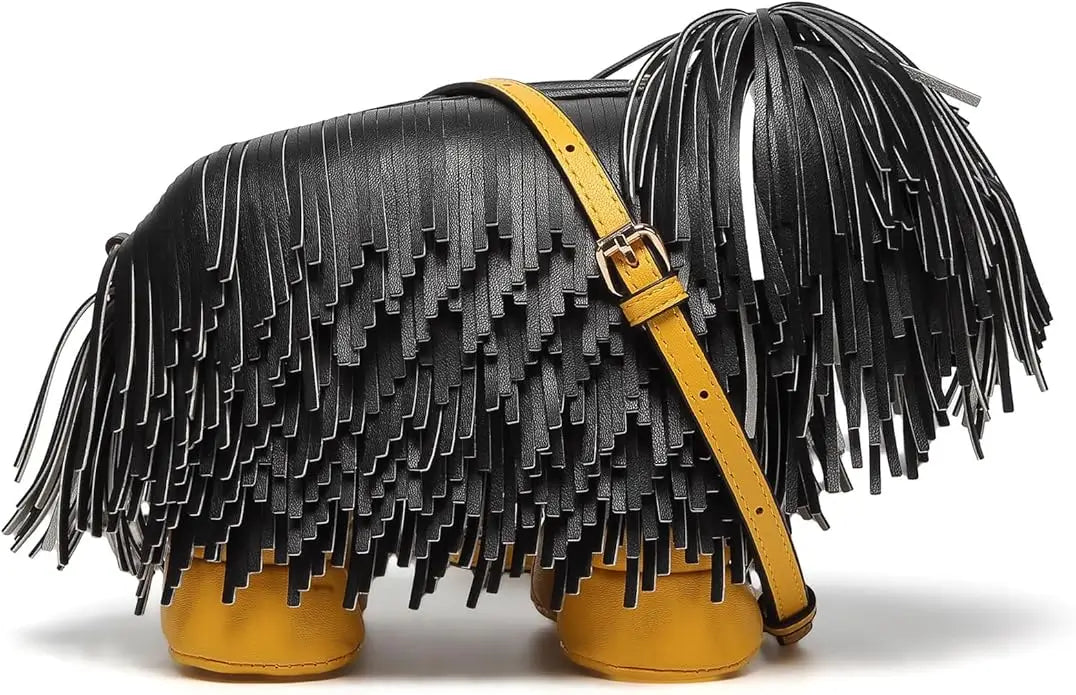 Dog Shaped Crossbody Purse | PU Leather Cute Novelty Shoulder Handbag