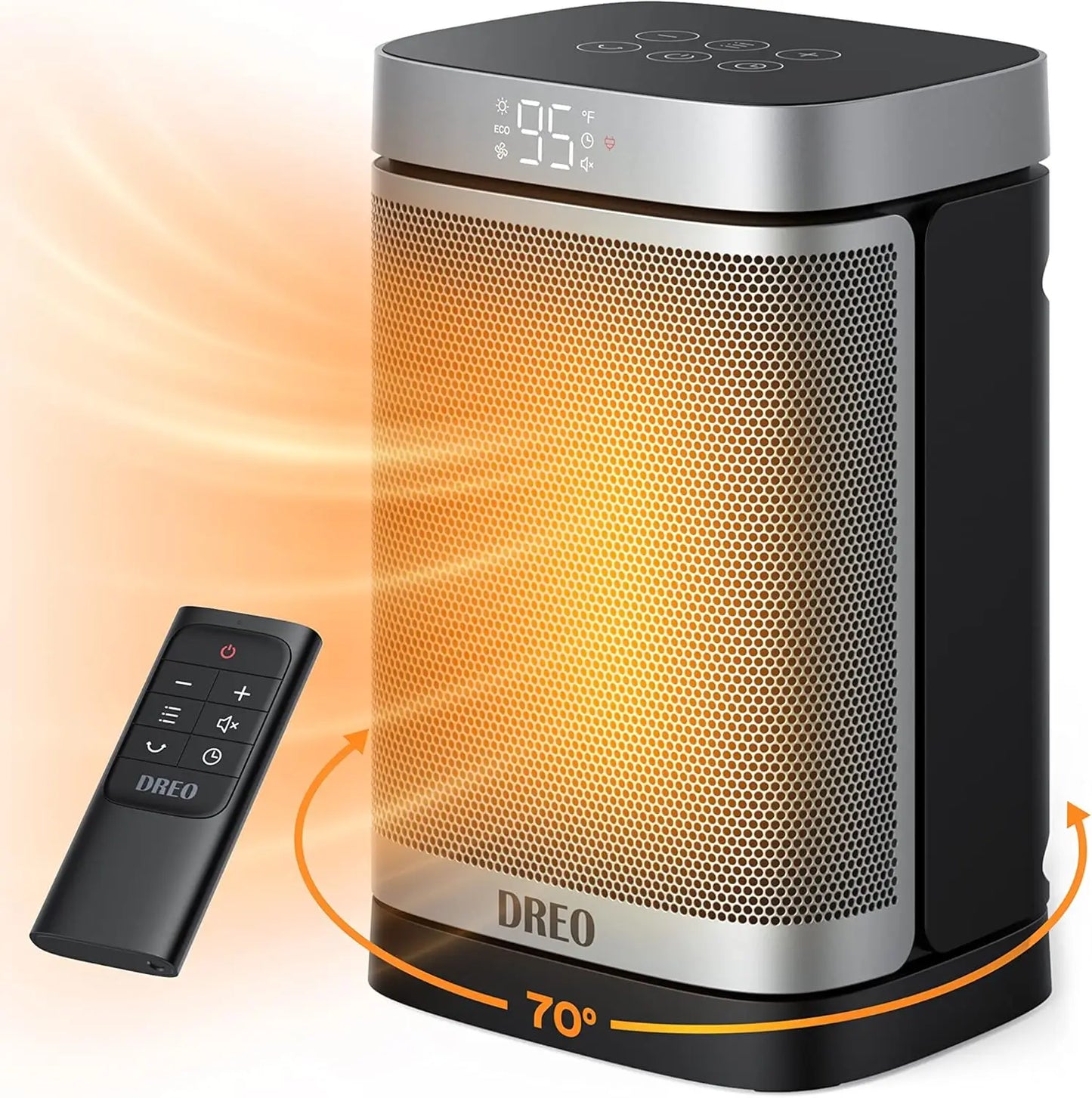 Dreo 1500W Space Heater for Indoor Use Portable PTC Ceramic Room Heater with Remote Thermostat Oscillation and Timer