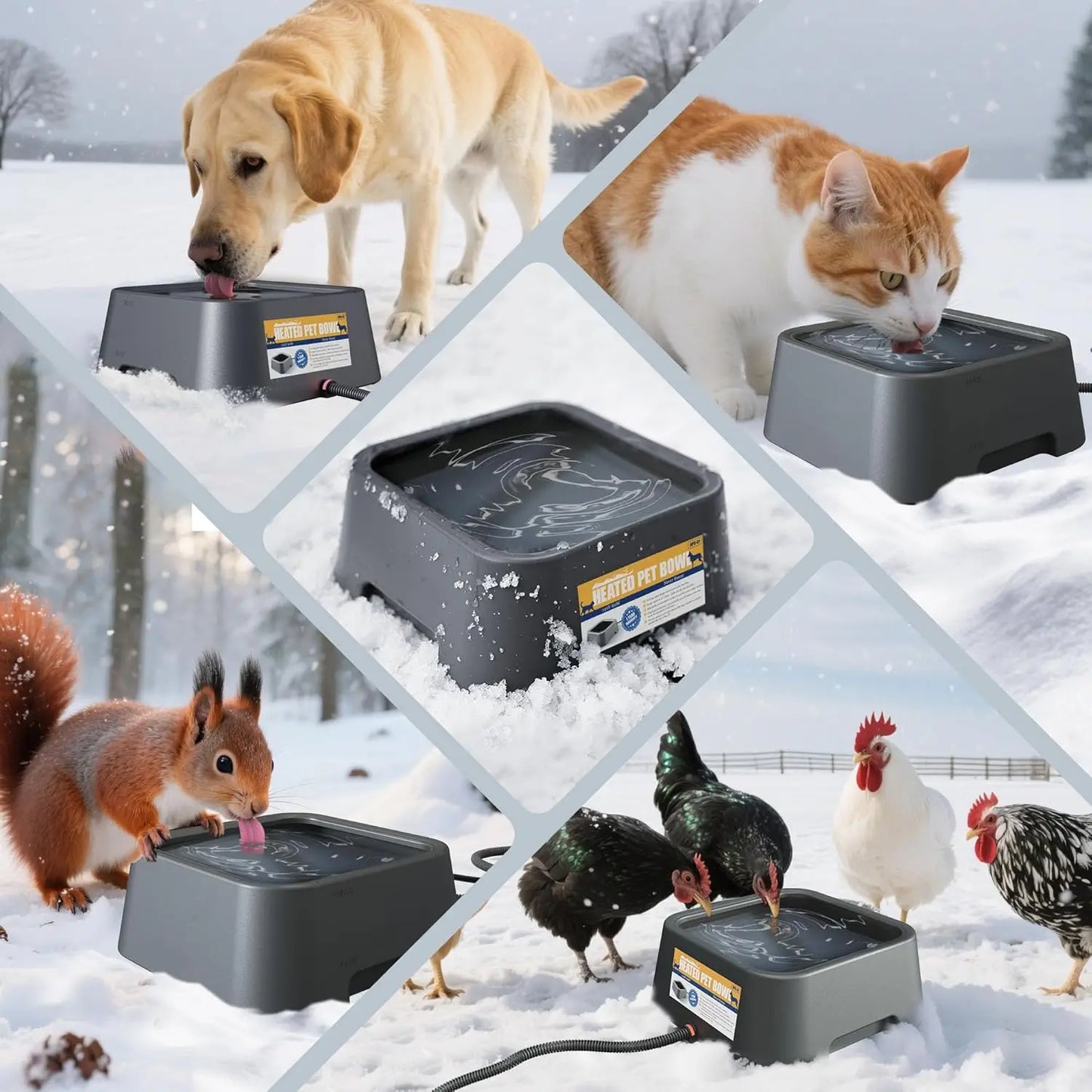 Heated Water Bowl for Dogs & Cats