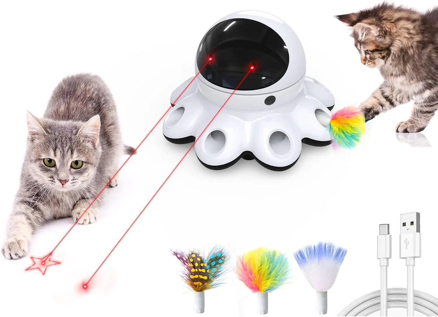 ORSDA Interactive Cat Laser Toy 2 in 1 Smart Motion Activated Indoor Cat Toy