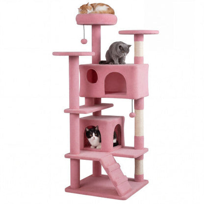 52 Inch Tall Cat Tree Tower for Indoor Cats-Pink