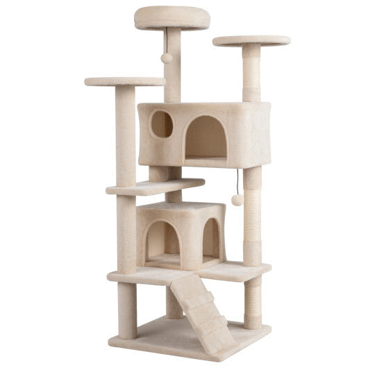 52 Inch Tall Cat Tree Tower for Indoor Cats-Pink