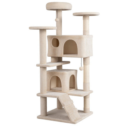 52 Inch Tall Cat Tree Tower for Indoor Cats-Pink