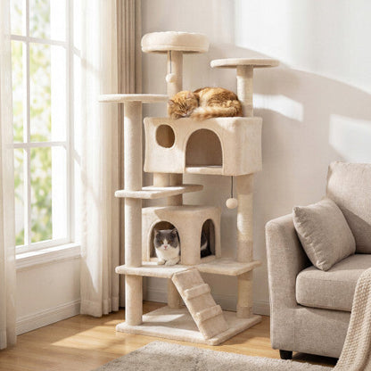 52 Inch Tall Cat Tree Tower for Indoor Cats-Pink