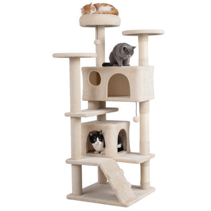 52 Inch Tall Cat Tree Tower for Indoor Cats-Pink