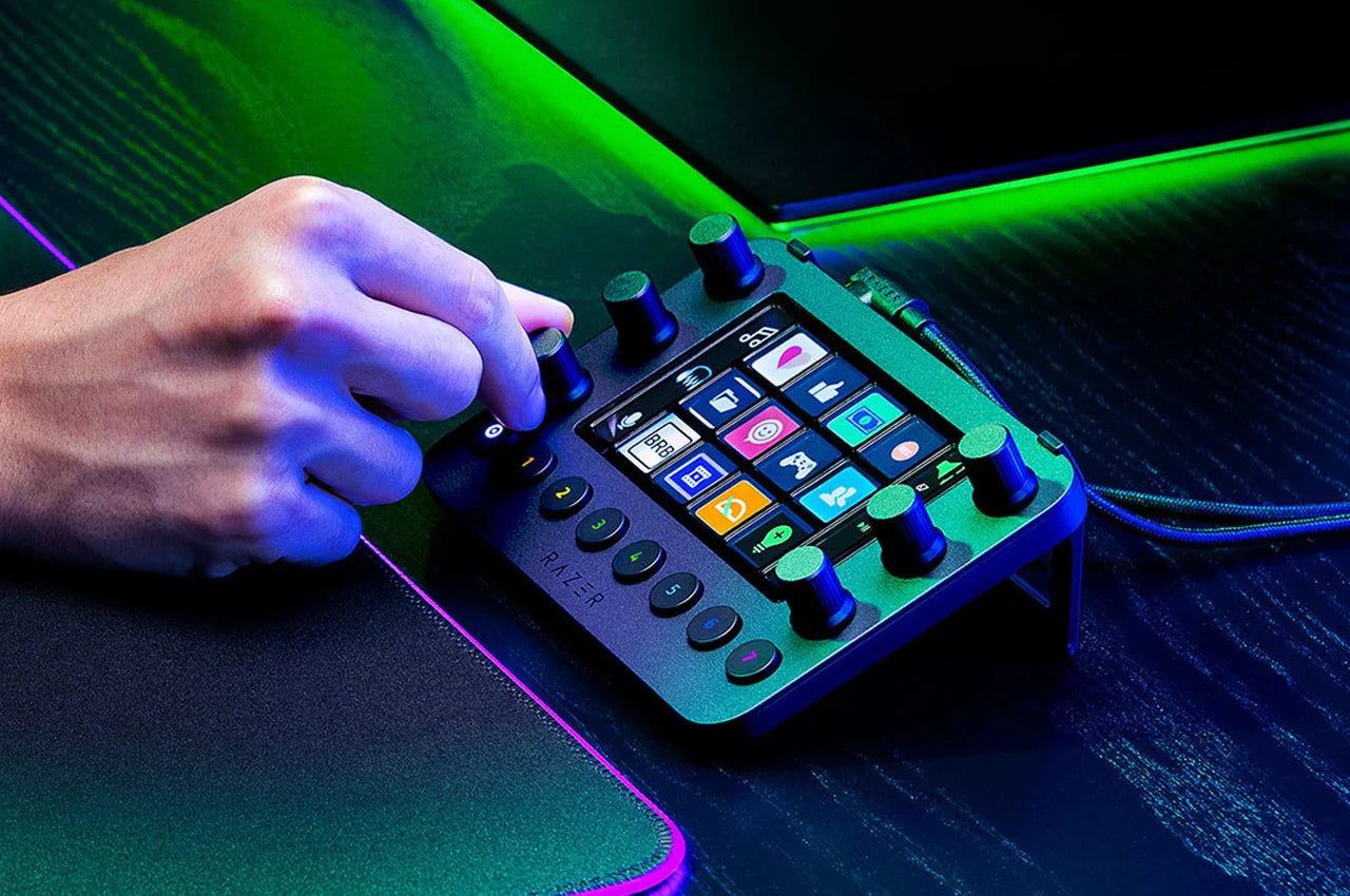Razer Stream Controller: All-In-One Keypad for Streaming - 12 Haptic Switchblade Keys - 6 Tactile Analog Dials - 8 Programmable Buttons