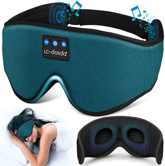 Bluetooth Sleep Mask with Headphones for Side Sleepers 3D Memory Foam Eye Mask with Wireless Audio and 13 Hour Battery