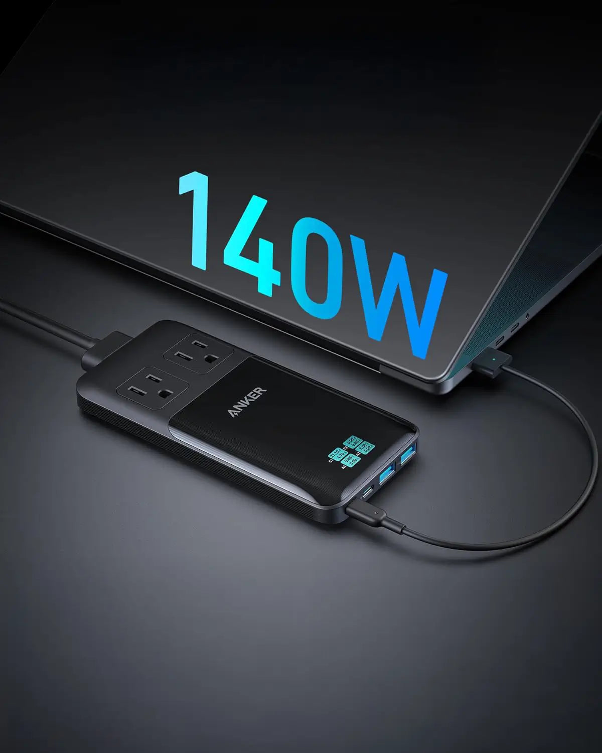 Anker Prime 6-in-1 USB C Charging Station, 140W Compact Power Strip