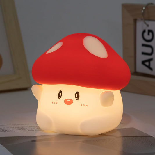 Cute Mushroom LED Night Light, 2 Levels Dimmable Night