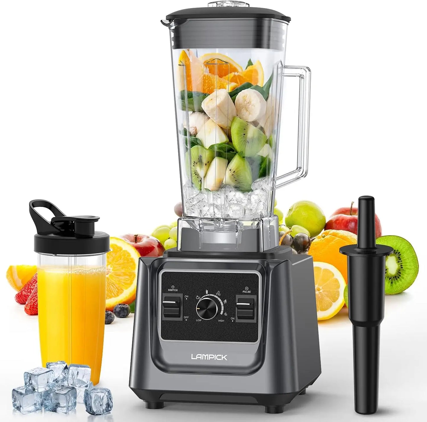 2000W Professional Grade High-Speed Countertop Blender with 68oz Pitcher & 27oz To-Go Cup