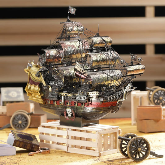 The Queen Anne's Revenge Pirate Ship - 3D Metal Model Kit for Adults