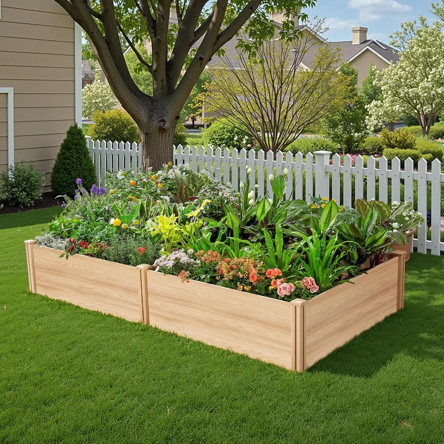 8x4 Ft Wood Raised Garden Bed