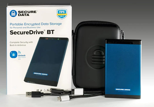 SecureData SecureDrive BT 2TB SSD Hardware Encrypted USB 3.0 Ext Drive