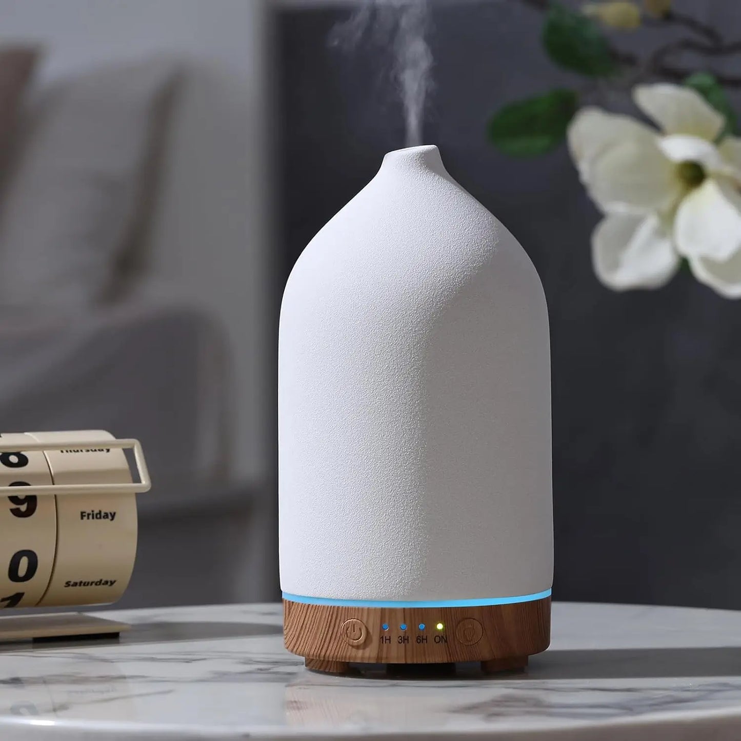 Ceramic Essential Oil Diffuser - Ultrasonic Aromatherapy & Humidifier